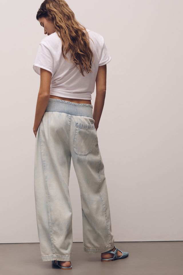 Reese Barrel-Leg Pants in Cross-Weave Cotton #2