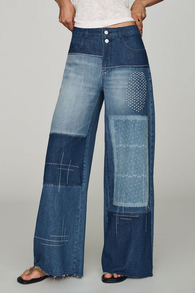 Pilcro Lyra Patchwork Mid-Rise Wide-Leg Jeans #2