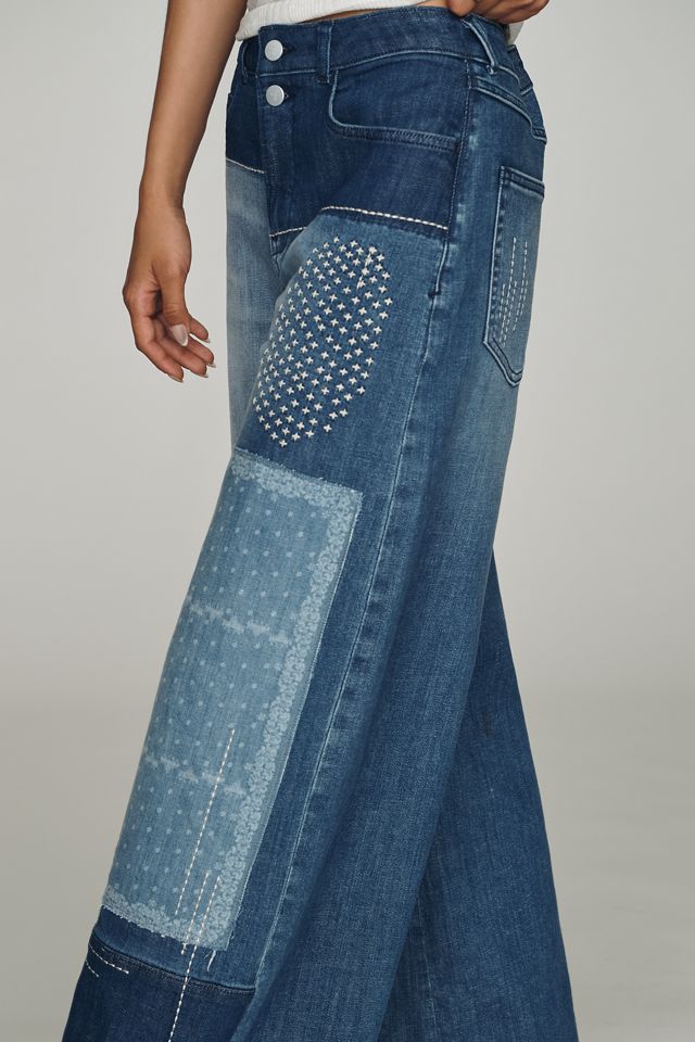 Pilcro Lyra Patchwork Mid-Rise Wide-Leg Jeans #4