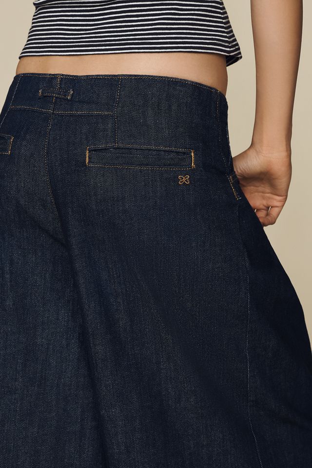 Maeve Reworked High-Rise Wide-Leg Culotte Jeans #2