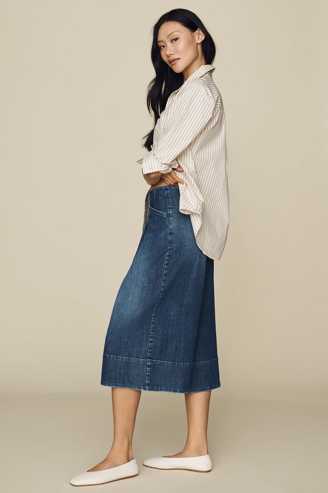 Maeve Reworked High-Rise Wide-Leg Culotte Jeans #2