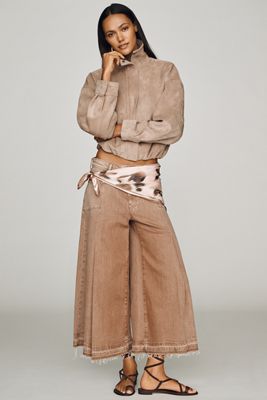 Pilcro Red Rock Cropped Wide-Leg Jeans