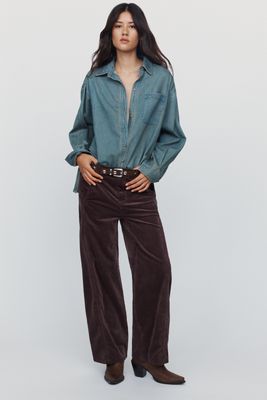 Pilcro Lex Mid-Rise Corduroy Barrel Jeans