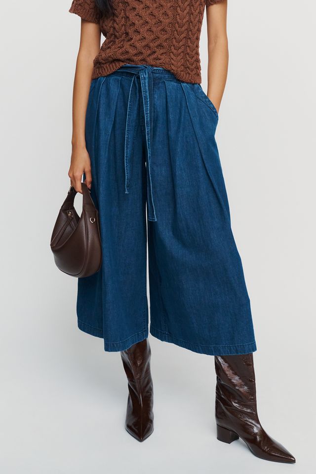 Pilcro Lotus High-Rise Wide-Leg Skirty Crop Jeans #1