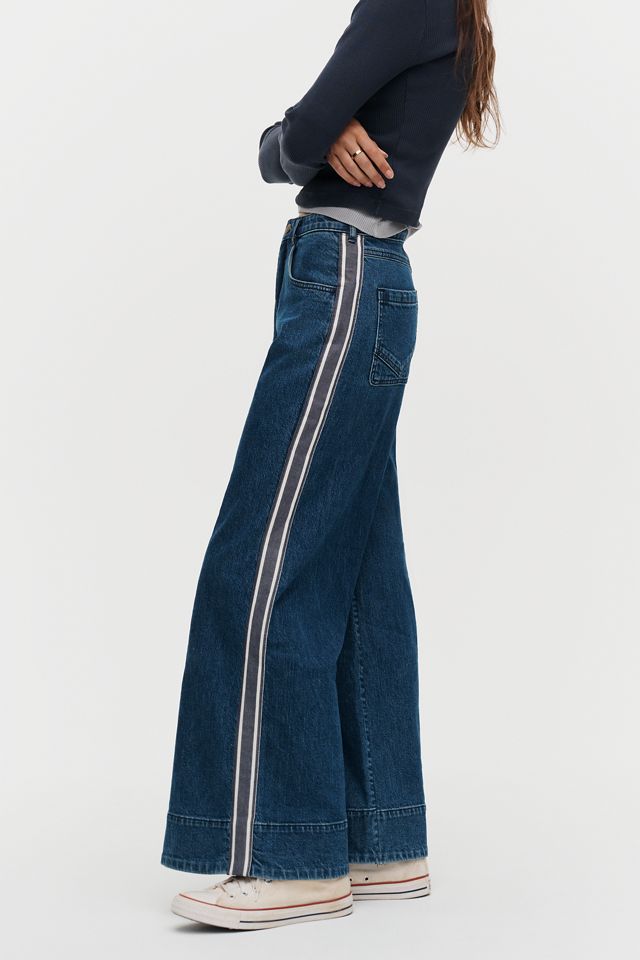 Pilcro Azura High-Rise Wide-Leg Track Stripe Jeans #1