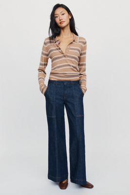 Maeve Shrunk Trunk Low-Rise Relaxed Flare Jeans | Anthropologie