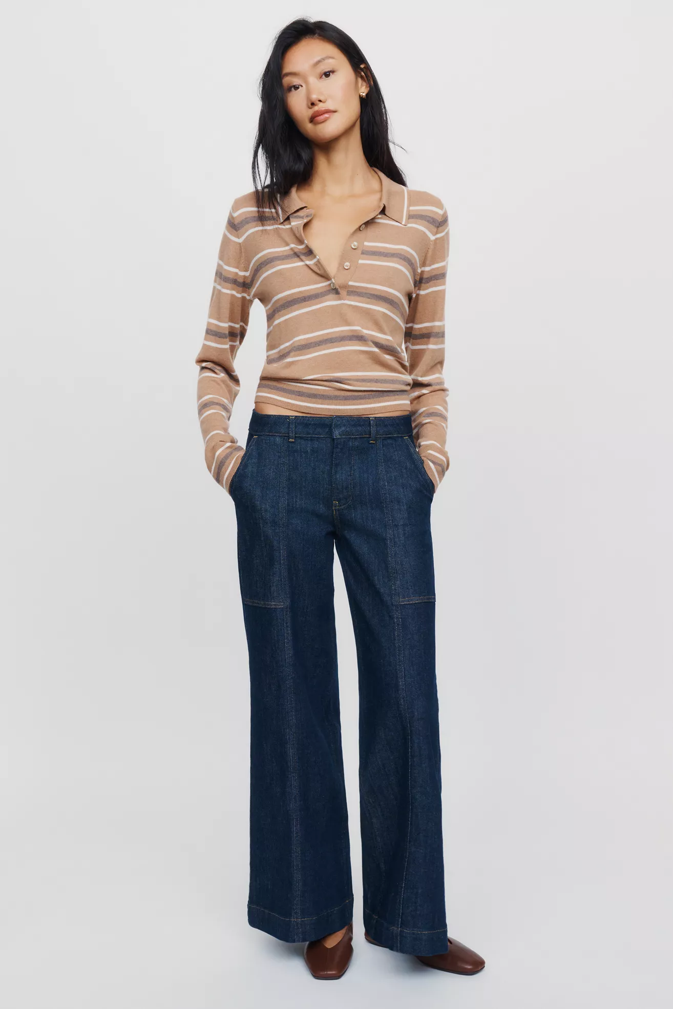 Maeve Shrunk Trunk Low-Rise Relaxed Flare Jeans