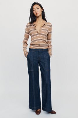 Maeve Shrunk Trunk Low-Rise Relaxed Flare Jeans