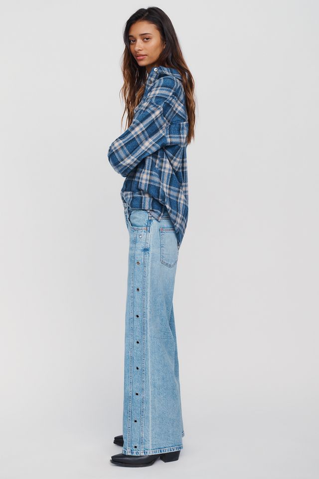 Pilcro Esme Mid-Rise Wide-Leg Grommet Jeans #3