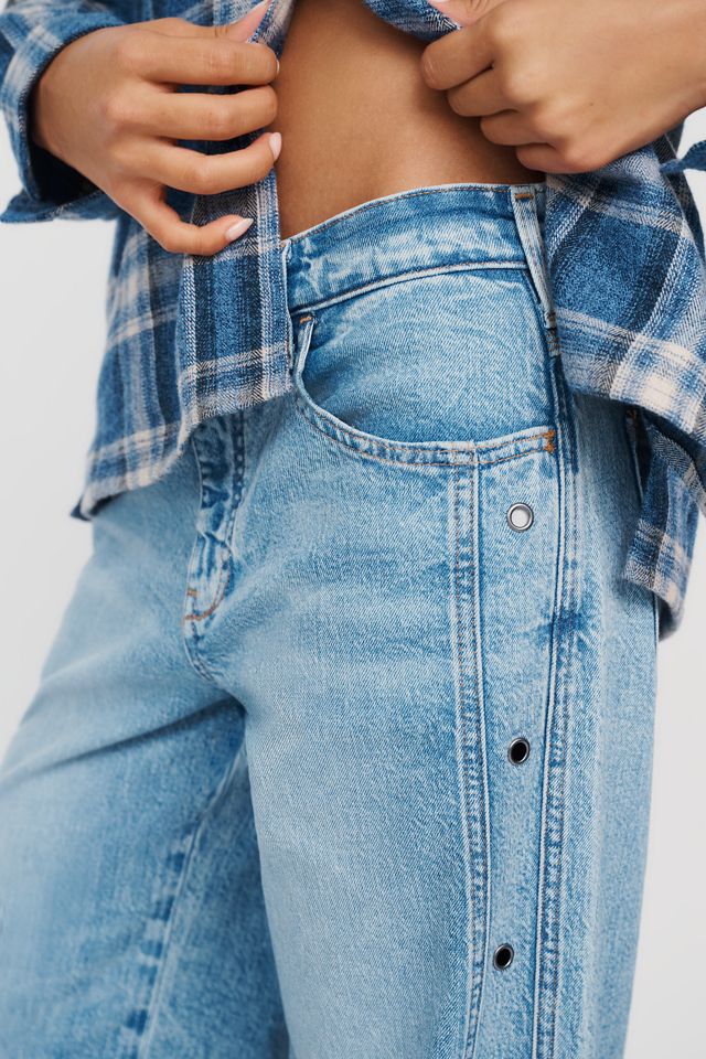 Pilcro Esme Mid-Rise Wide-Leg Grommet Jeans #4