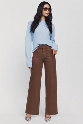 PAIGE Anessa 31" Coated High Rise Wide Leg Jeans by Anthropologie