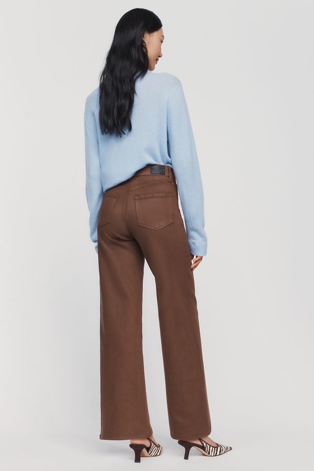 PAIGE Anessa 31" Coated High Rise Wide Leg Jeans #1