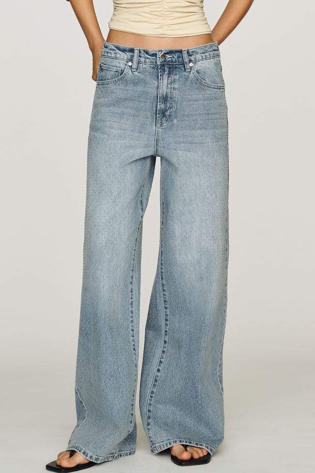 Habitual Gemma High-Rise Wide-Leg Studded Jeans #3