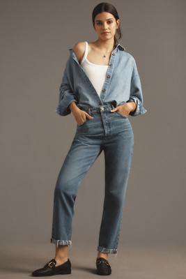 FRAME LE MEC HIGH-RISE STRAIGHT-LEG JEANS 