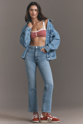 Frame The Reboot High-rise Crop Flare Jeans In Blue