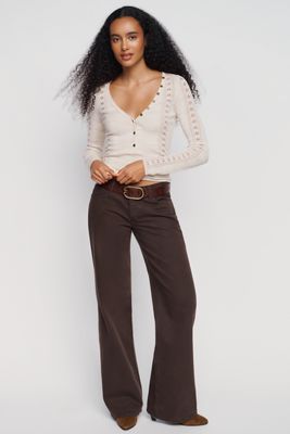 Frame The Gray Low Rise Wide Leg Flare Jeans
