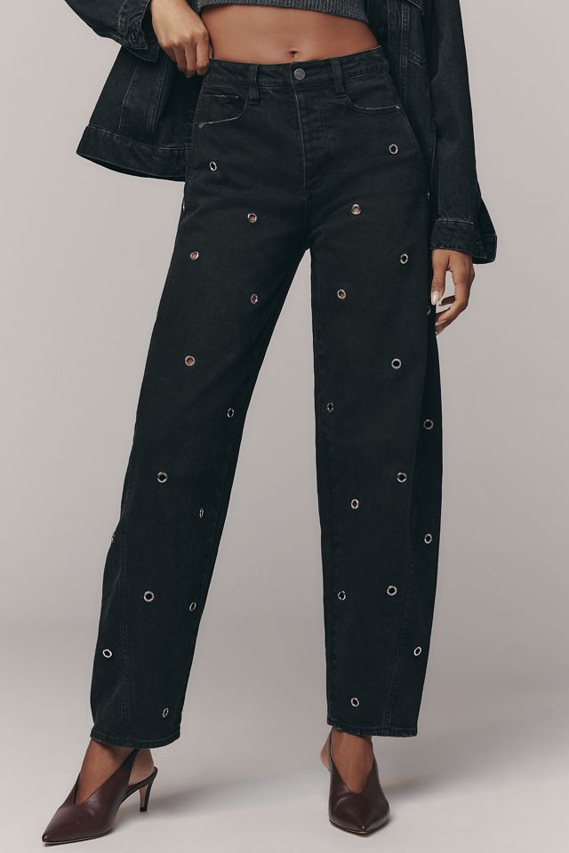 Habitual Evie High-Rise Embellished Barrel Jeans #1