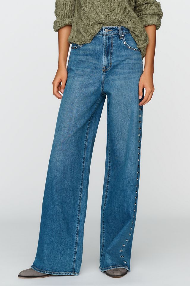 Habitual Gemma Studded High Rise Wide Leg Jeans #1