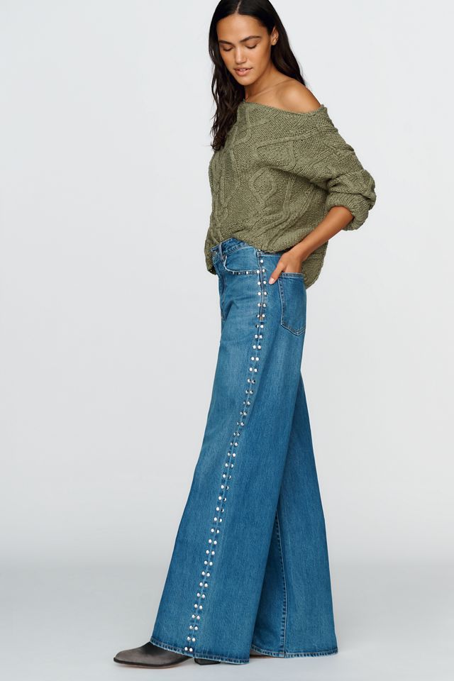 Habitual Gemma Studded High Rise Wide Leg Jeans #2