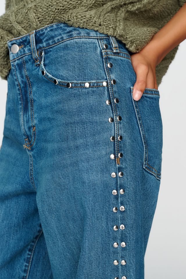 Habitual Gemma Studded High Rise Wide Leg Jeans #3