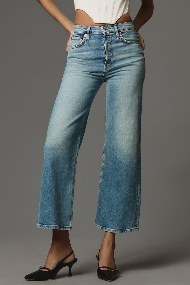 RE/DONE High-Rise Wide-Leg Crop Jeans #1