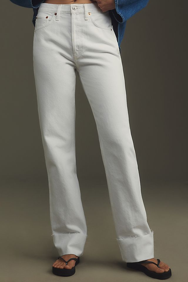 RE/DONE Loose Long Cuffed High-Rise Straight-Leg Jeans RE/DONE Loose Long Cuffed High-Rise Straight-Leg Jeans