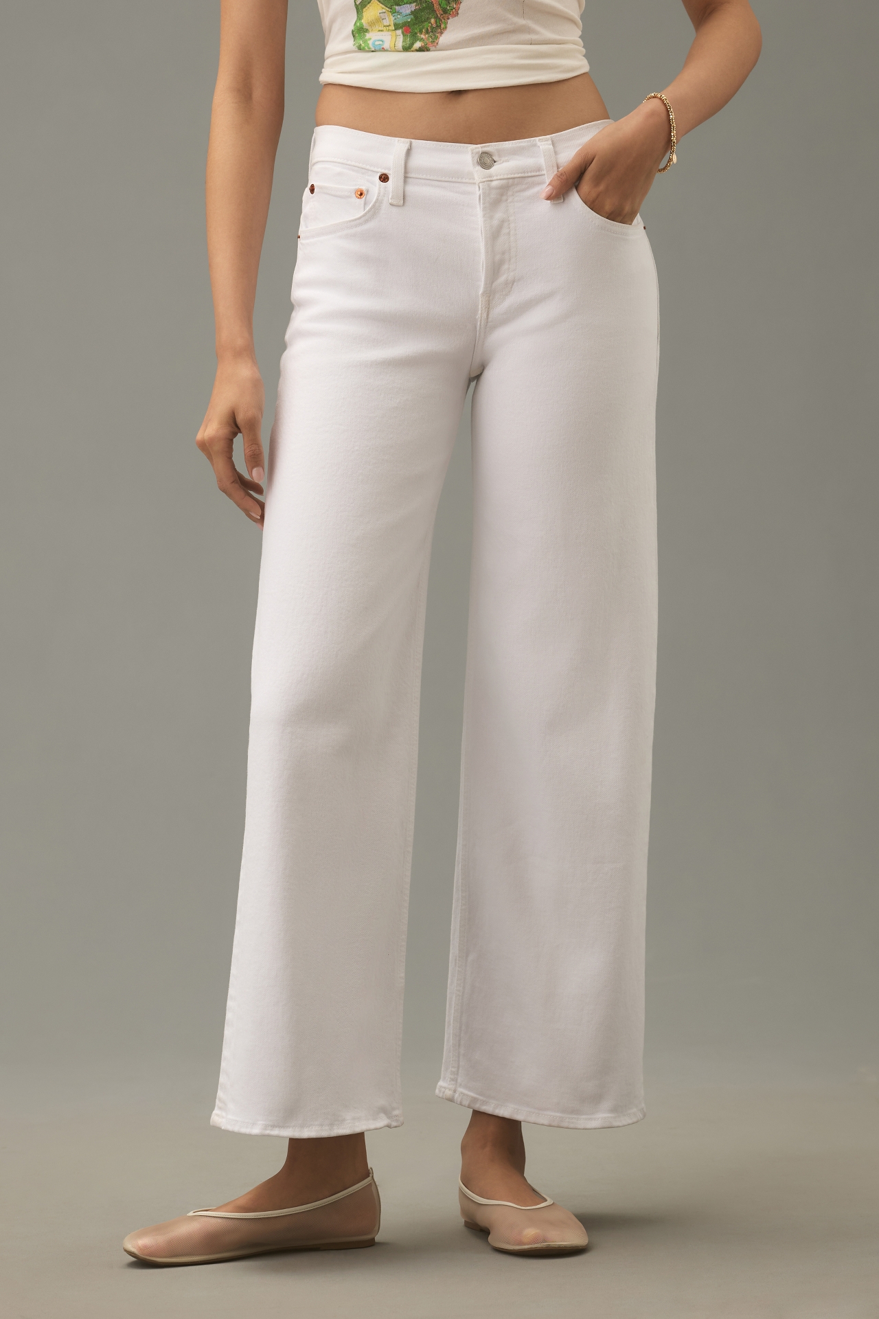 RE/DONE Mid-Rise Wide-Leg Crop Jeans