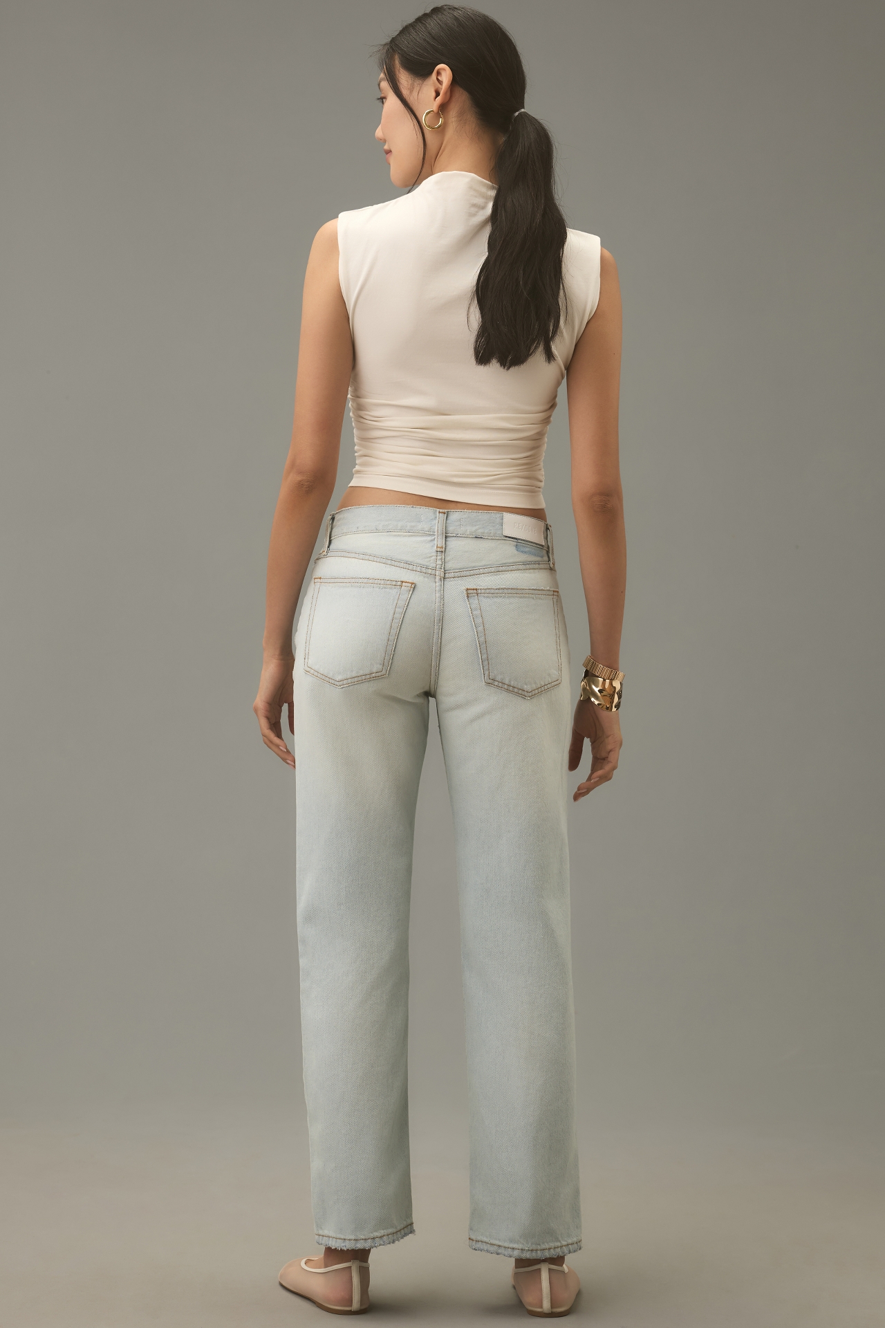 RE/DONE Easy High-Rise Straight-Leg Crop Jeans