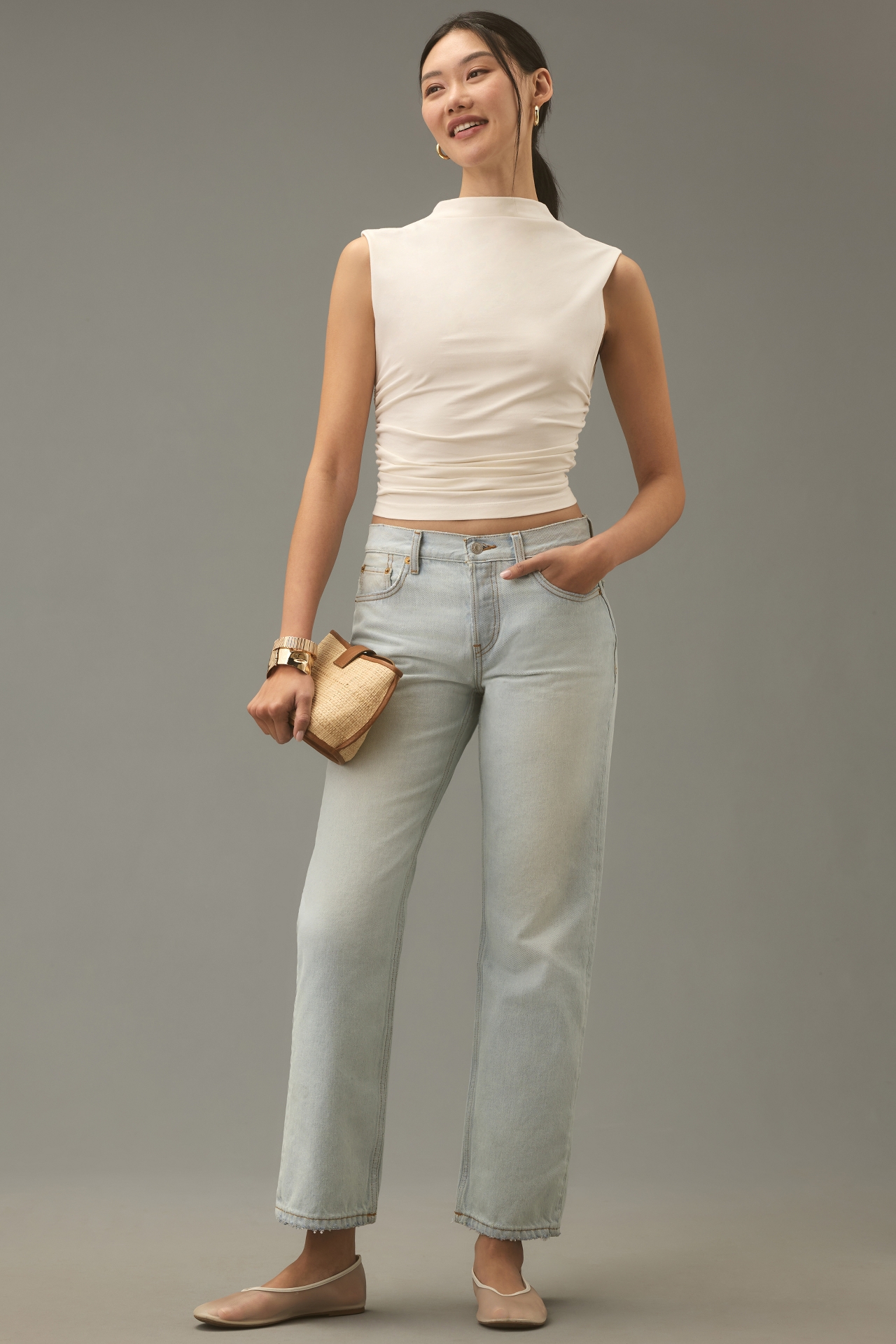 RE/DONE Easy High-Rise Straight-Leg Crop Jeans