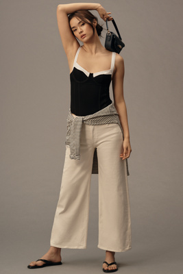 Mid-Rise Crop Wide-Leg Jeans