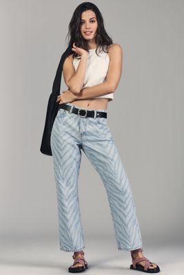 RE/DONE Loose Long Cuffed High-Rise Straight-Leg Jeans
