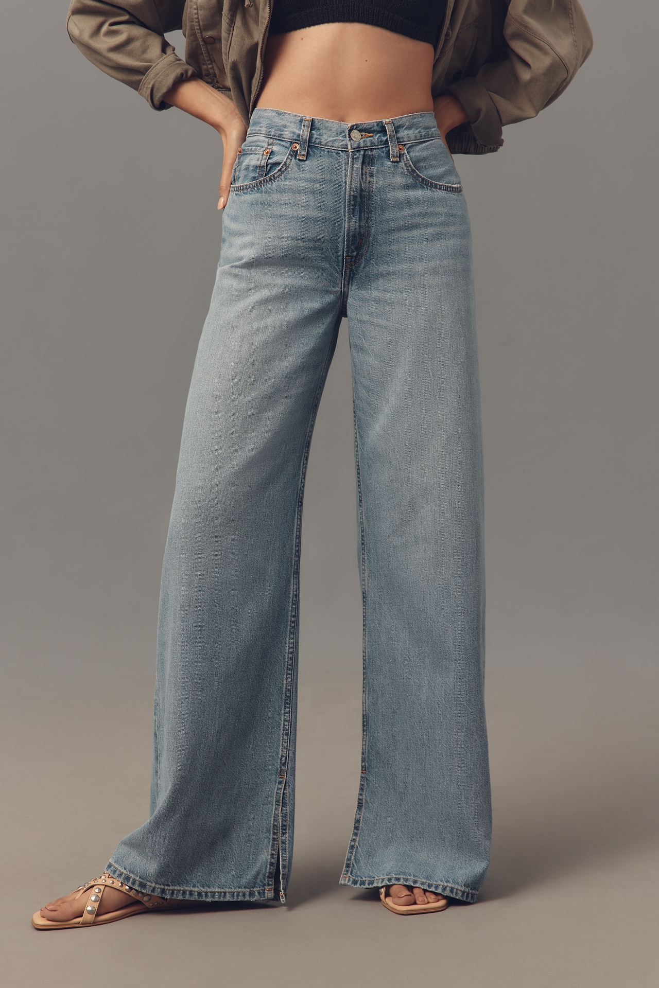 RE/DONE Low-Rise Wide-Leg Jeans