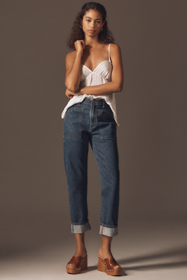 Re/done The Bender High-rise Relaxed Straight-leg Jeans In Blue