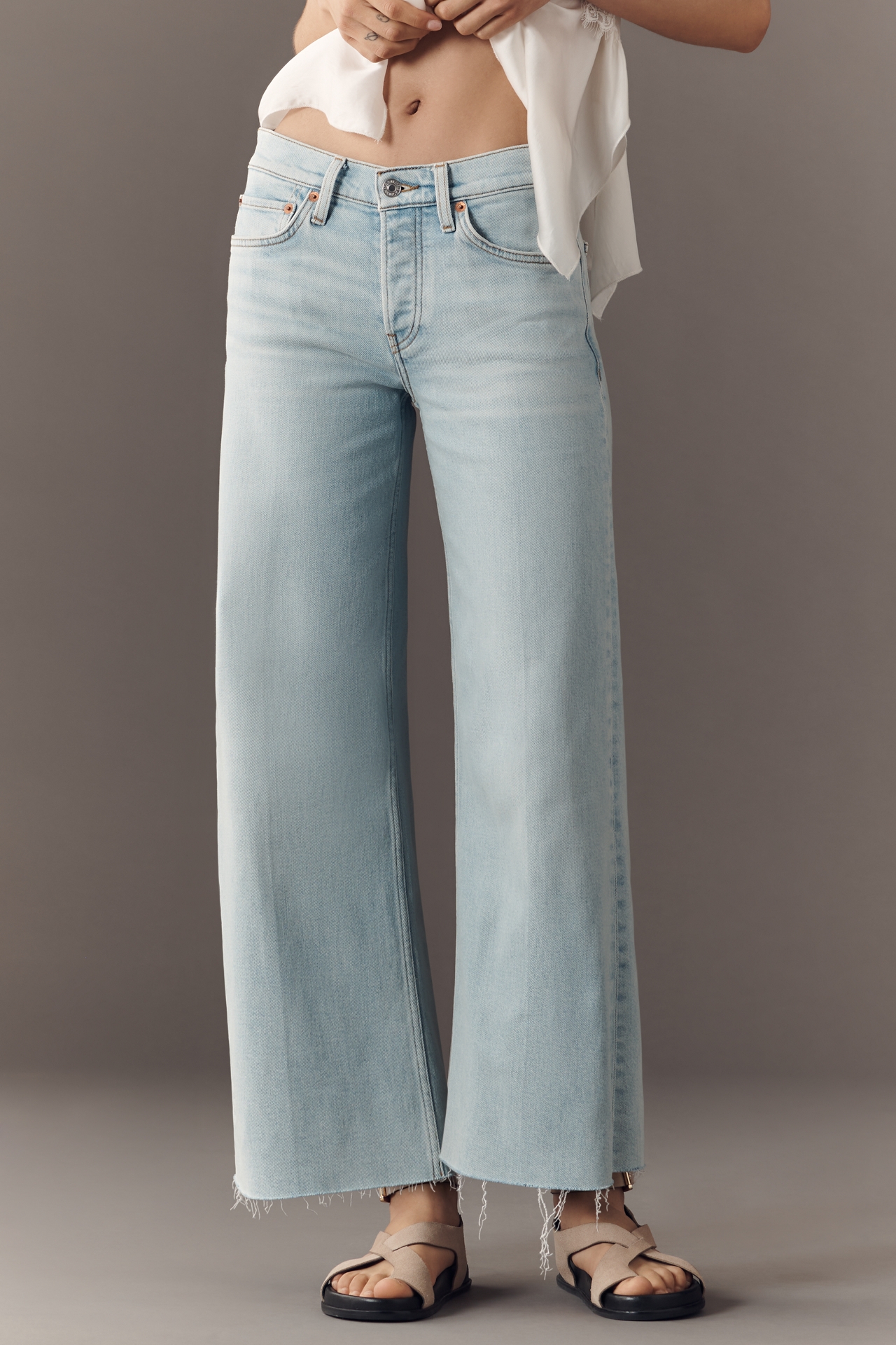 RE/DONE Mid-Rise Crop Wide-Leg Jeans