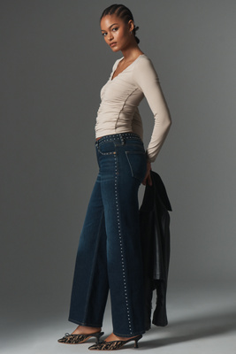 Re/done Mid-rise Wide-leg Jeans In Blue