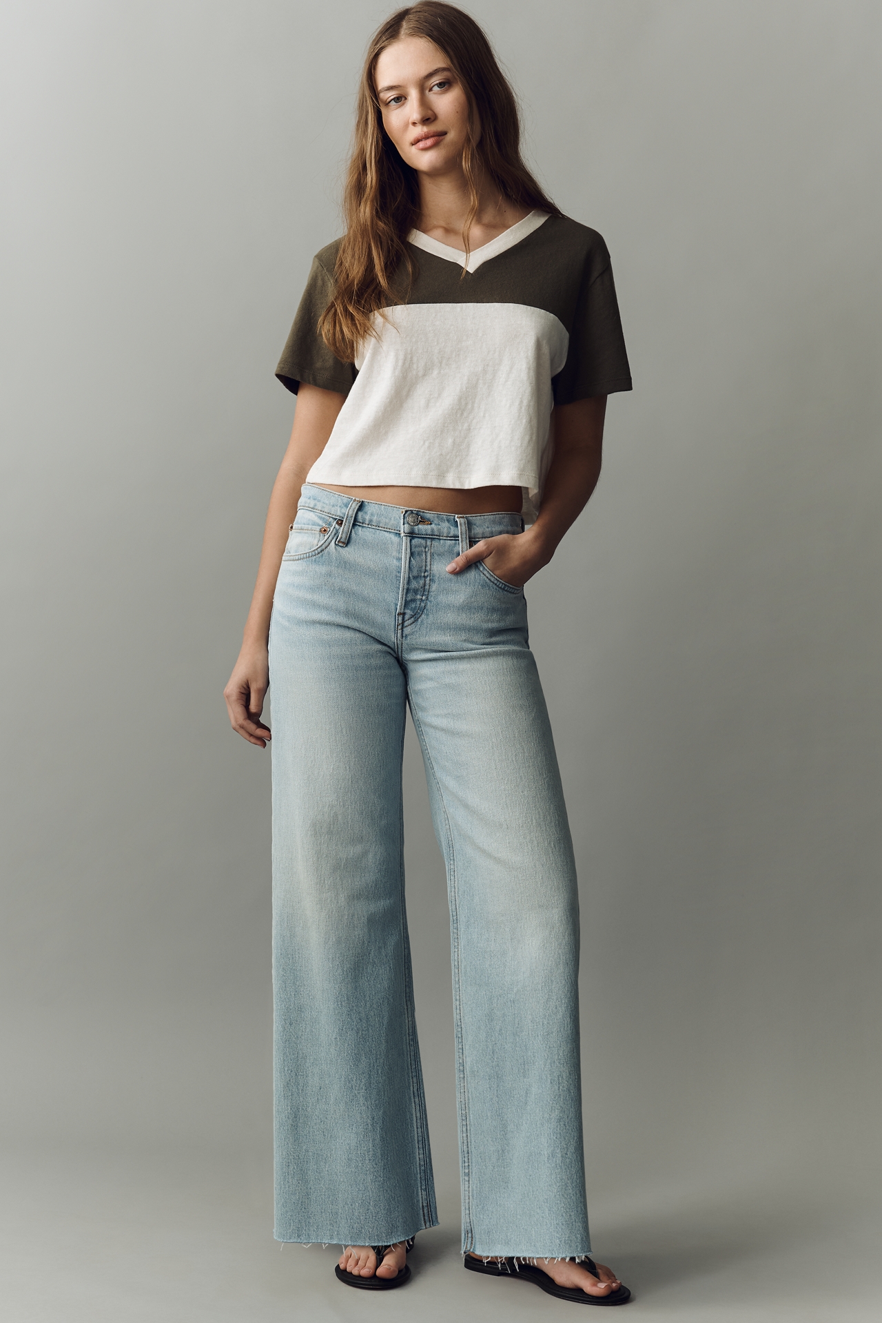RE/DONE Mid-Rise Crop Wide-Leg Jeans