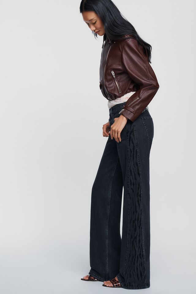 RE/DONE Laurel Zebra Mid Rise Wide Leg Jeans #1