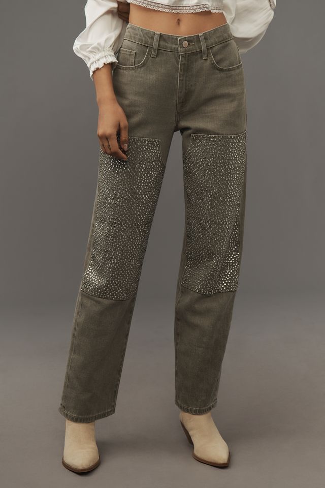 Triarchy Birkin Chap Mid-Rise Embellished Jeans #1