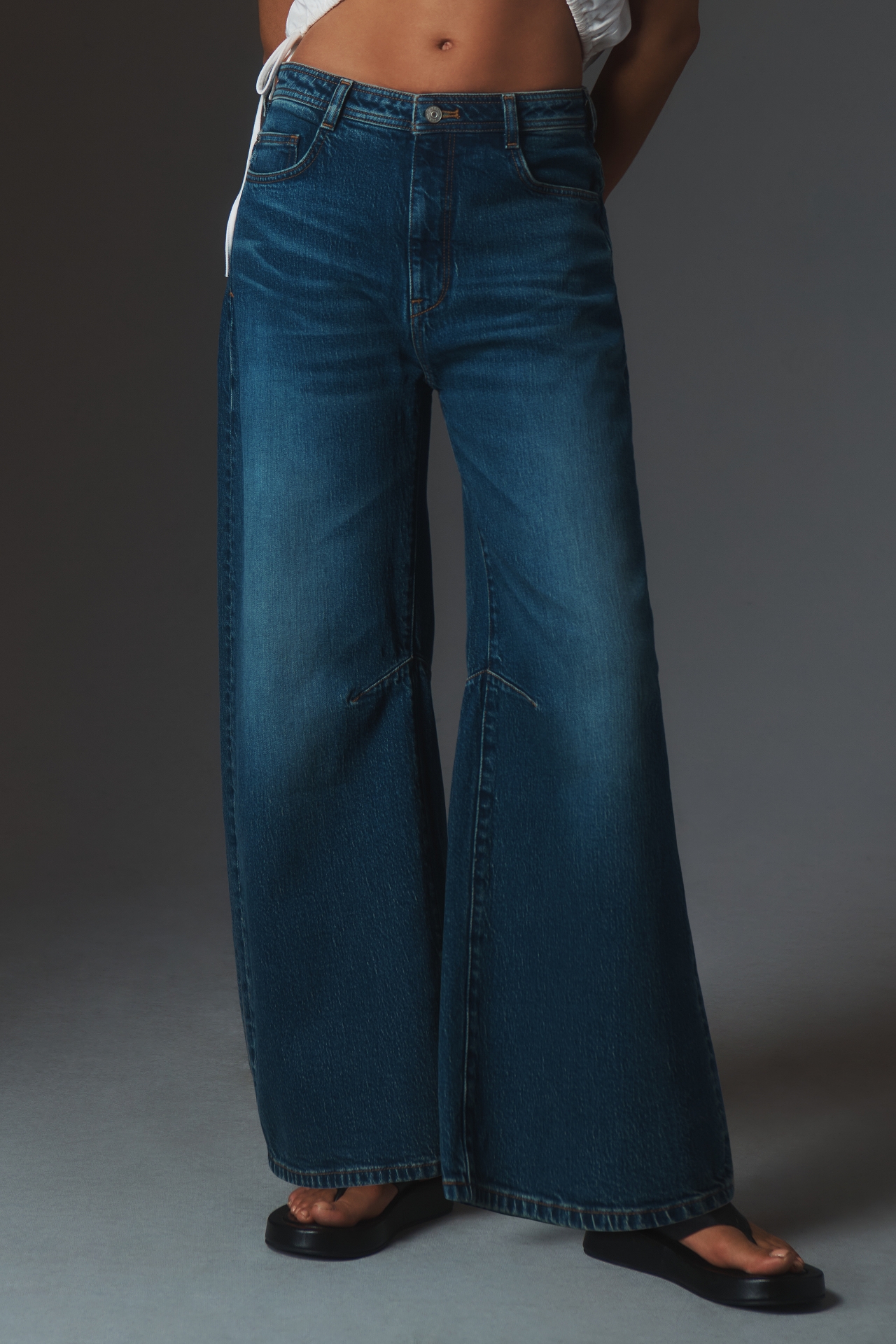 Pilcro Bowed Slouch High-Rise Tapered Jeans