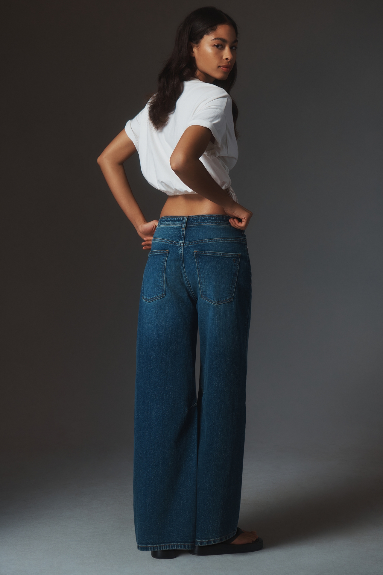 Pilcro Bowed Slouch High-Rise Tapered Jeans