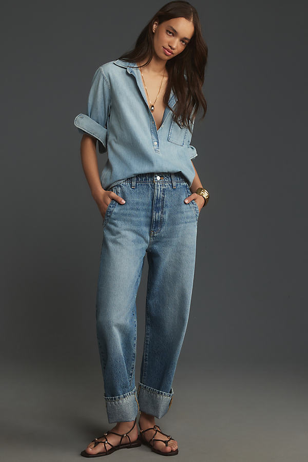 Pilcro The Lonnie Cuffed Crop Jeans By  In Blue