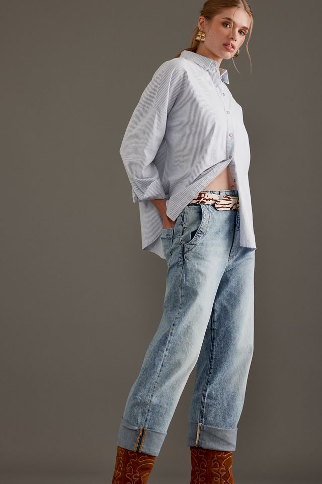 The Lonnie Cuffed High-Rise Crop Jeans by Pilcro #12