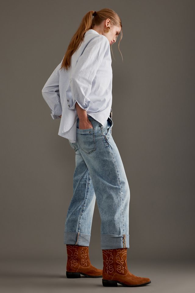 The Lonnie Cuffed High-Rise Crop Jeans by Pilcro #13