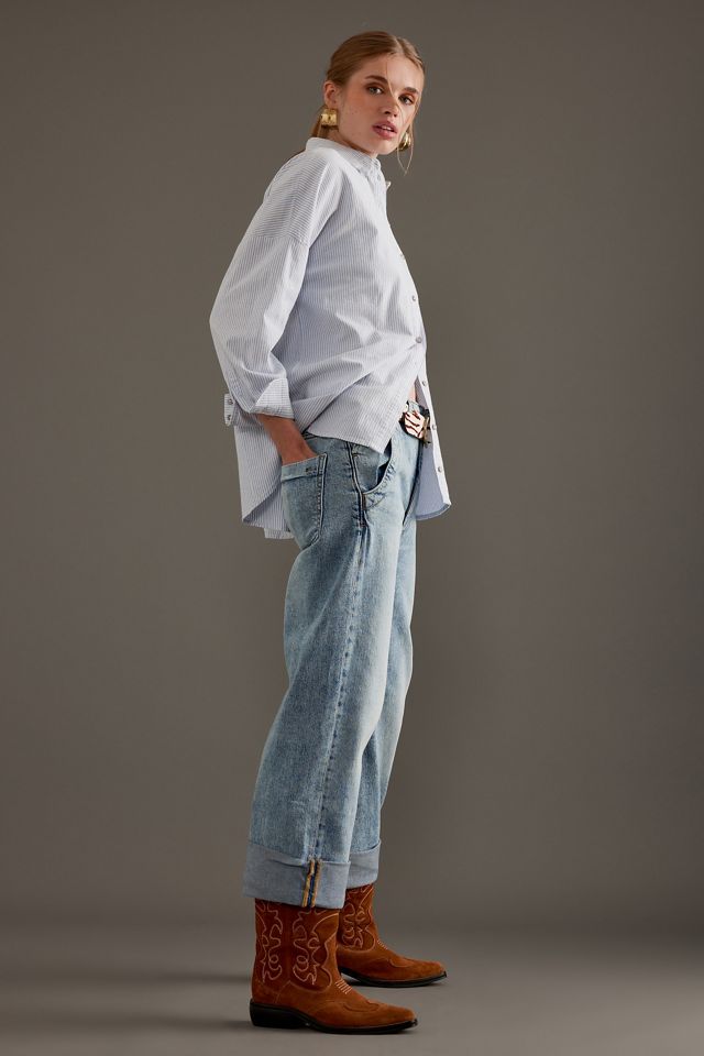 The Lonnie Cuffed High-Rise Crop Jeans by Pilcro #10