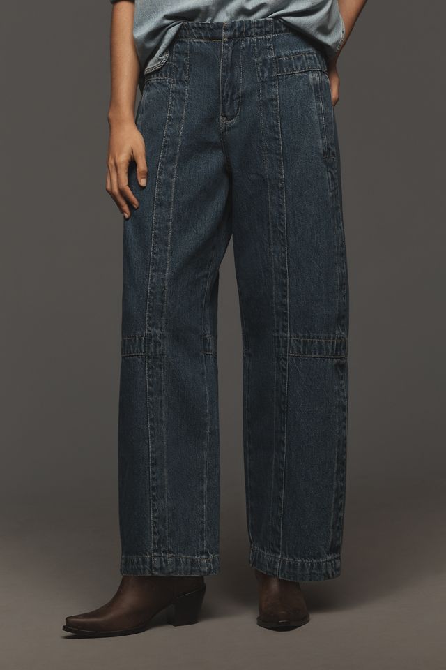 Jeans Barrel de Tiro Alto y Corte Holgado Pilcro #2