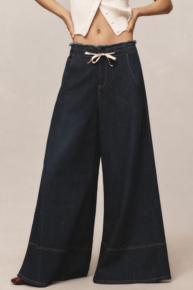The Tenney Drawstring Wide-Leg Jeans by Pilcro #1