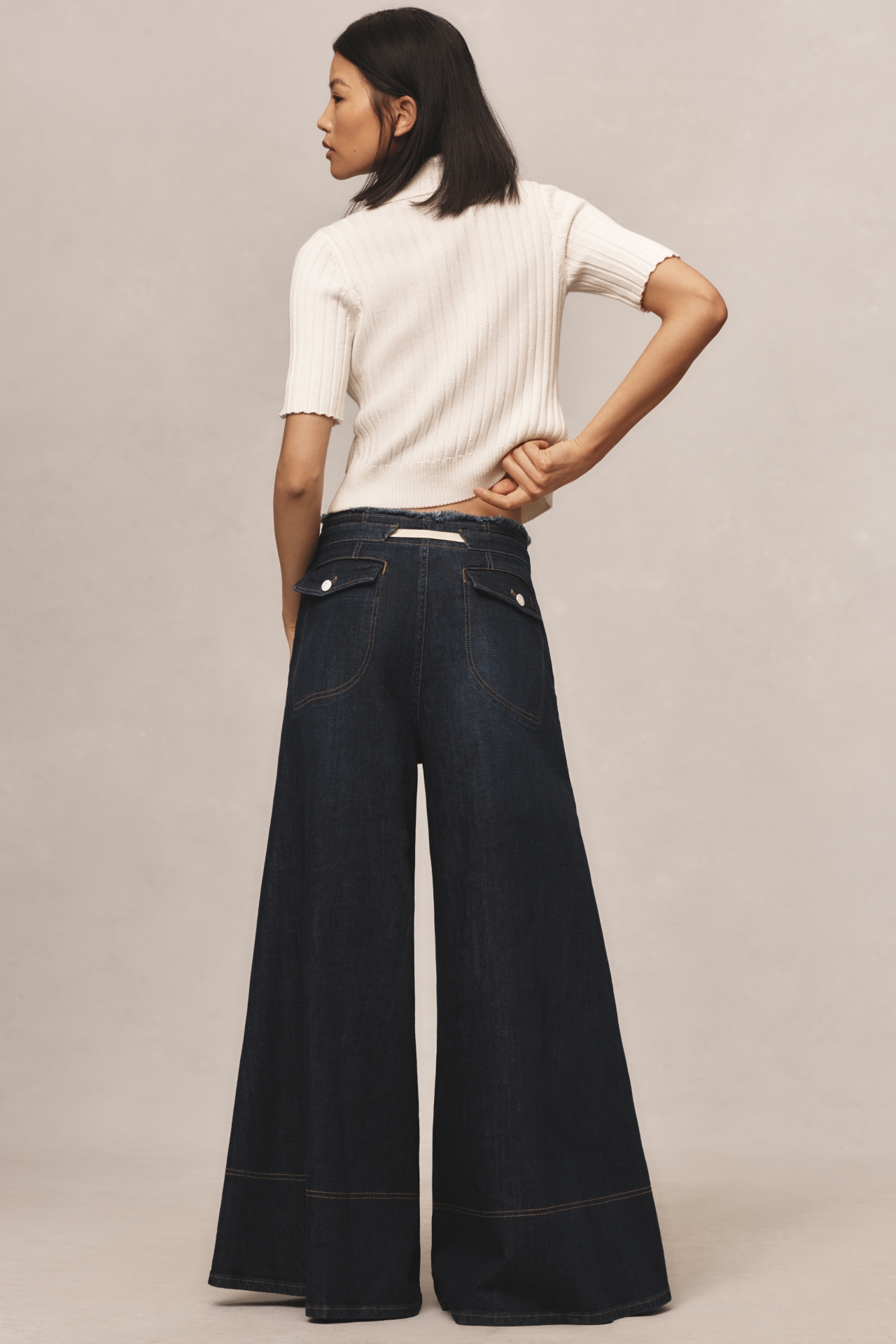 The Tenney Drawstring Wide-Leg Jeans by Pilcro