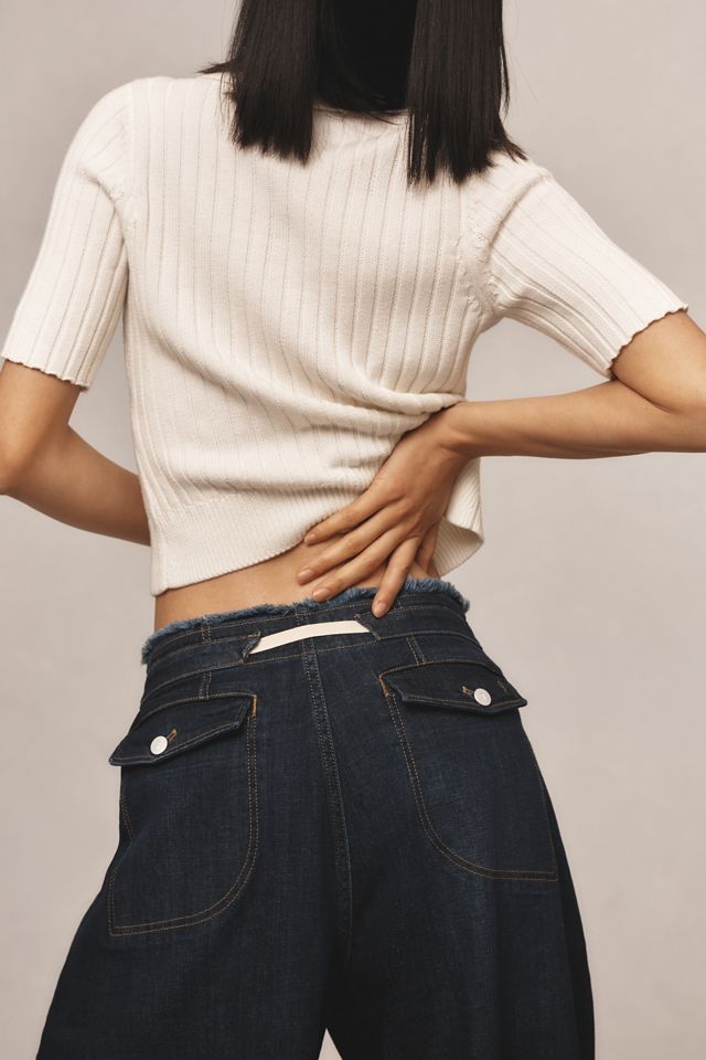 The Tenney Drawstring Wide-Leg Jeans by Pilcro #4