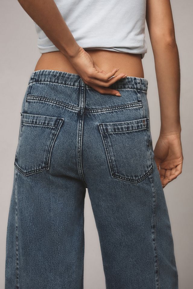 Pilcro Pull-On Hohe Taille Weites Bein Track Jeans #4