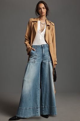 Shop Pilcro High-rise Wide-leg Jeans In Blue